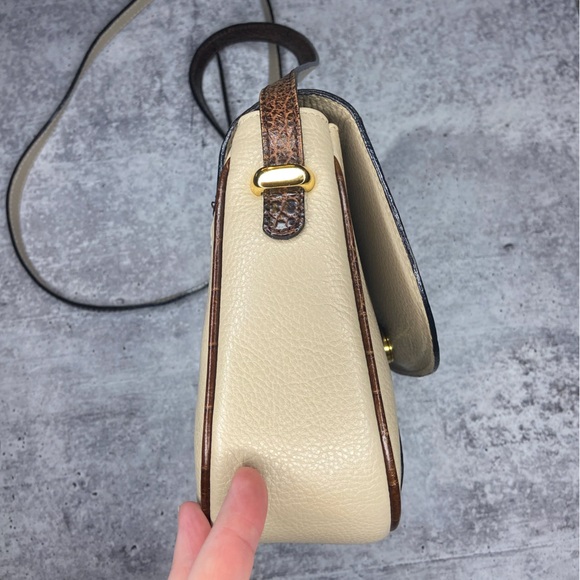 Vintage Bally Leather Cream Croc Gold Hardware Crossbody Bag - Picture 11 of 12